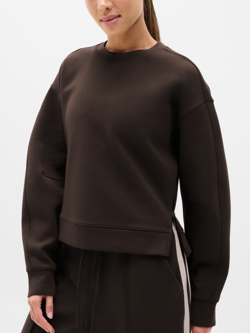 Athleta Form Knit Brown Sweatshirt